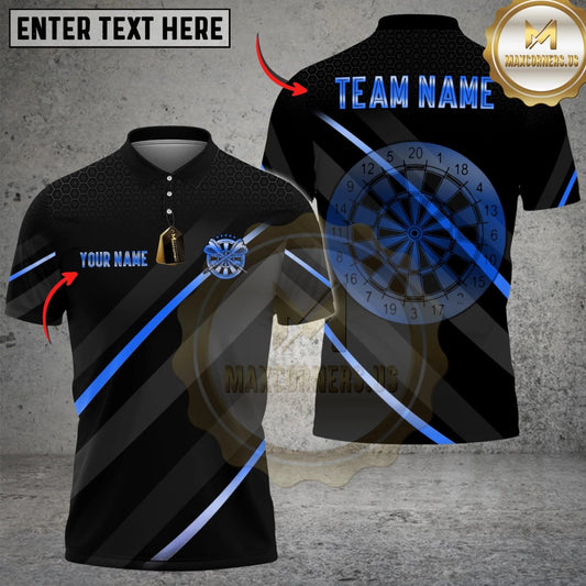 Maxcorners Darts Basic Metalic Line Multicolor Customized Name, Team Name 3D Shirt For Women