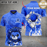 Maxcorners Bowling Cute Lion Multicolor Customized Name, Team Name 3D Shirts