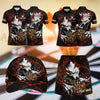 Maxcorners Darts Wolf Dartboard Flame Design Personalized Team Sportswear Set - Polo Shirt, Cap & Skorts