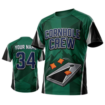 Maxcorners Cornhole Crew Green Board Personalized Name 3D Unisex Shirt