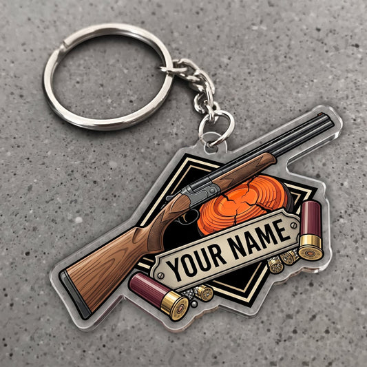 Maxcorners Clay Shooting Shotgun Shells And Clay Targets Customized Name 3D Keychain And Ornament