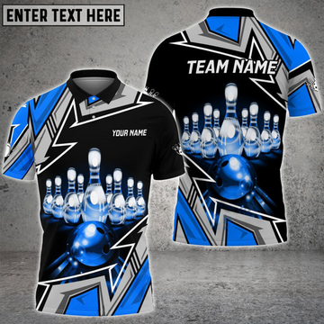 Maxcorners Bowling And Pins Premium Super Multicolor Option Customized Name 3D Shirt