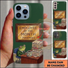(5 Colors) Maxcorners Personalized Funny Office Frog Phone Case with Employee of the Month Sign, Coffee Mug, Paperwork and Custom Name