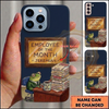 (5 Colors) Maxcorners Personalized Funny Office Frog Phone Case with Employee of the Month Sign, Coffee Mug, Paperwork and Custom Name