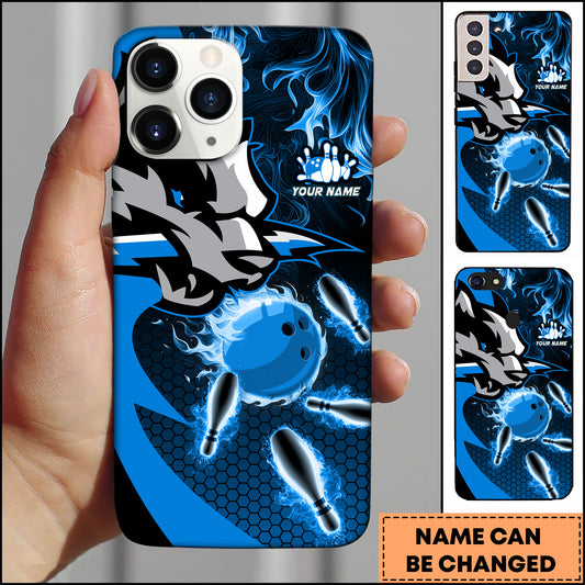Maxcorners Bowling Wolf Strike Ball Multicolor Personalized Name 3D Phone Case