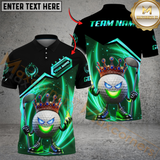 Maxcorners King of Swing Golf Polo Shirt, Customized Name & Team Name 3D Shirts (4 Colors)