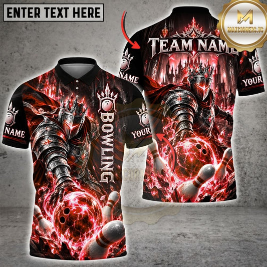Maxcorners Bowling Frost Ice Knight Warrior Lightning Pins Strike Artwork Multicolor Customized Name, Team Name 3D Shirts