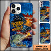 Maxcorners Fishing Phone Case Fishing And Beer American Flag Personalized Name 3D Phone Case (10 Fish Species)