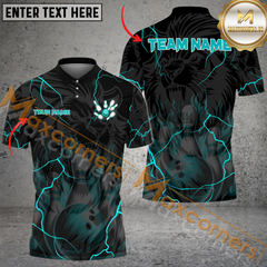 Maxcorners Thunder Bowling Jersey Multicolor Option Personalized Name, Team Name 3D Polo Shirt