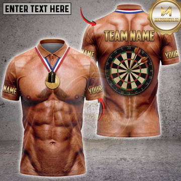 Maxcorners Darts Six Pack Body Classic Dartboard Personalized Name 3D Unisex Shirt