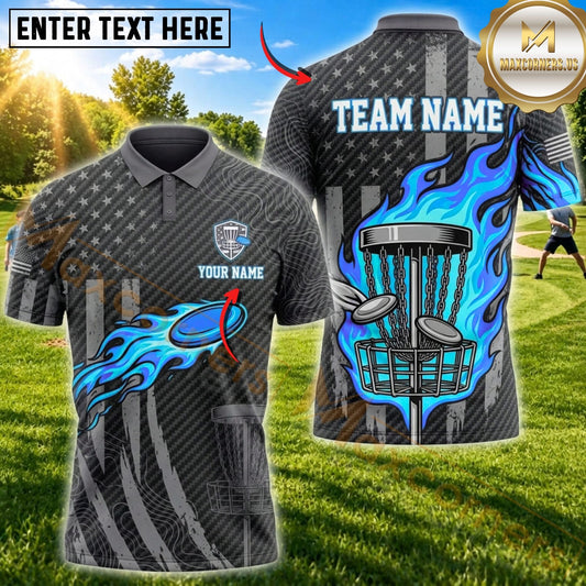 Maxcorners Disc Golf Basket & Flying Disc Graphic with Intricate Geometric Pattern Multicolor Customized Name, Team Name 3D Shirts