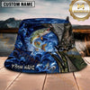 Maxcorners Fishing Blue Smoke Hook Personalized Name 3D Bucket Hat (12 Fish Species)