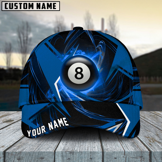 Maxcorners Billiard Ball 8 Stormeye Personalized Name 3D Cap (6 Colors)