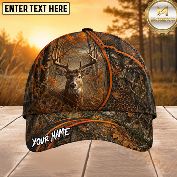 Maxcorners Deer Hunting Hexagon Camo Forest Personalized 3D Cap