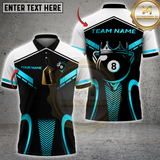 Maxcorners Luxury 8-Ball King Multicolor Customized Name, Team Name 3D Shirts| Black
