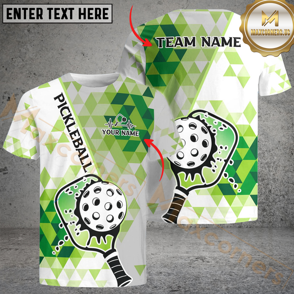 Maxcorners Pickleball Classic Style Multicolor Customized Name, Team Name 3D Shirts