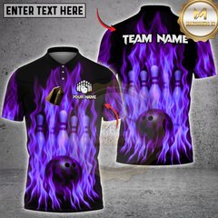 Maxcorners Inferno Bowling Multicolor Customized Name, Team Name 3D Shirts