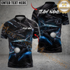 Maxcorners Golf Hell Flame Shark Design Personalized Name, Team Name 3D Shirt (4 Colors)