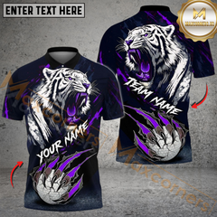 Maxcorners Savage Tiger Golf Polo Customized Name, Team Name 3D Shirts (4 Colors)