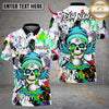 Maxcorners Graffiti Skull Golf Polo Customized Name, Team Name 3D Shirts (4 Colors)