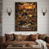 Maxcorners Moose Hunting Winter Blue Mountain Personalized Canvas Wall Art