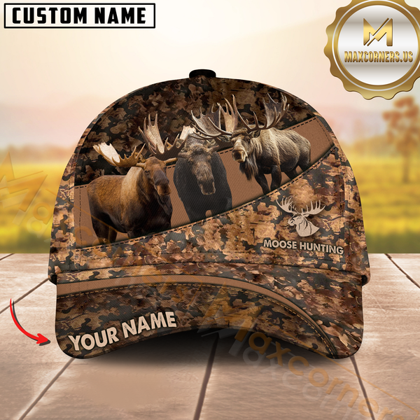 Maxcorners Hunting 3D Camo Pattern Personalized Hat Printed | Brown