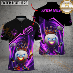 Maxcorners King of Swing Golf Polo Shirt, Customized Name & Team Name 3D Shirts (4 Colors)