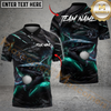 Maxcorners Golf Hell Flame Shark Design Personalized Name, Team Name 3D Shirt (4 Colors)