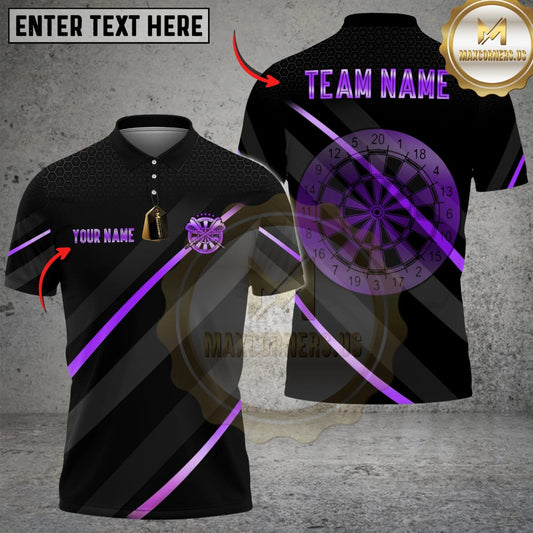 Maxcorners Darts Basic Metalic Line Multicolor Customized Name, Team Name 3D Shirt