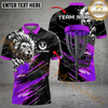 Maxcorners Savage Lion Disc Golf Polo Shirt Personalized Name, Team Name 3D Shirt (4 Colors)