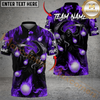 Maxcorners Flaming Reaper Strike Golf Polo Personalized Name, Team Name 3D Shirt (4 Colors)
