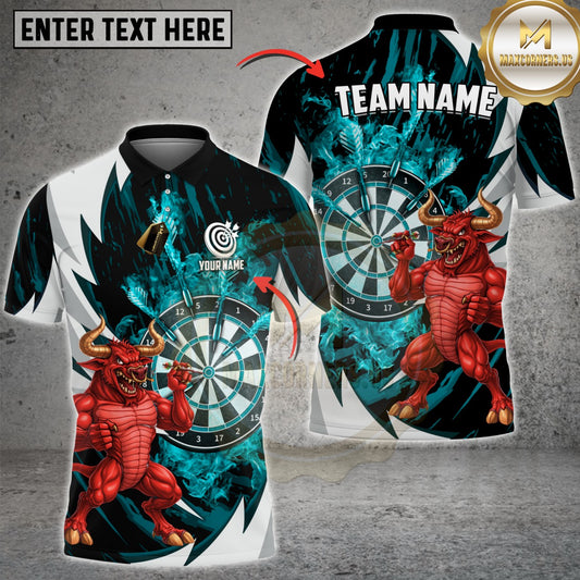 Maxcorners Darts Skull Flaming Dartboard Devil Player Multicolor Customized Name, Team Name 3D Shirts