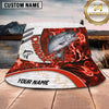 Maxcorners Fishing Red Flame Personalized Name 3D Bucket Hat (12 Fish Species)