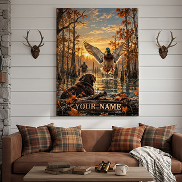 Maxcorners Wildlife Hunting Moose Bear Turkey Sunset Wilderness Personalized Canvas Wall Art