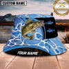 Maxcorners Fishing Blue Water Splash Fishing Design with Bold Hook Personalized Name 3D Bucket Hat (13 Fish Species)