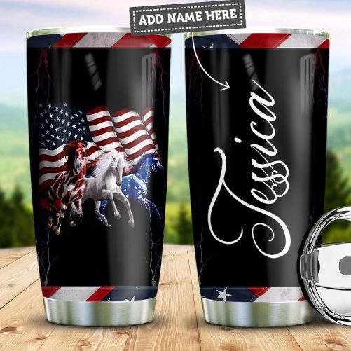 Maxcorners Wild Horse Adventure Personalized Name Tumbler