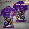 Maxcorners Bowling And Pins Badass Bulldog Customized Name, Team Name 3D Shirt (4 Colors)