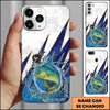 Maxcorners Fishing Phone Case Jumping Water Splash Blue Lightning Scale Pattern Personalized Name Phone Case (8 Fish Species)