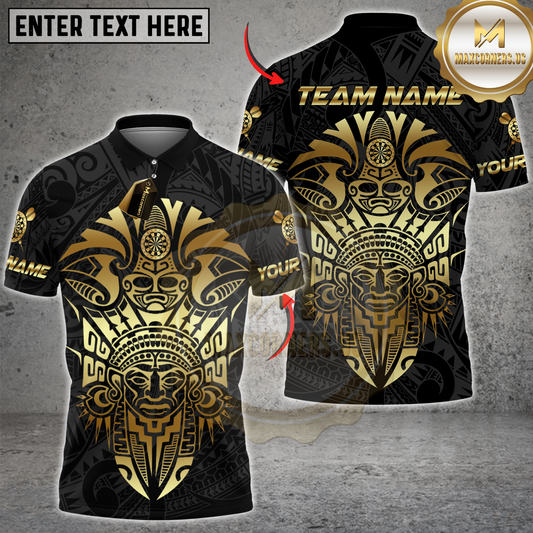 Maxcorners Darts Sport Aztec Mask Armor Multicolor Customized Name, Team Name 3D Shirts