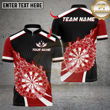 Maxcorners Darts Flaming Multicolor Customized Name, Team Name 3D Shirts 2