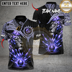 Maxcorners Bowling Golden Lion Dominion Multicolor Customized Name, Team Name 3D Shirts