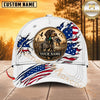 Maxcorners Dog Hunting And Duck White American Flag Hunting Dog Badge Personalized Name 3D Cap