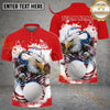 Maxcorners American Eagle Power Golf Polo Customized Name, Team Name 3D Shirts (4 Colors)