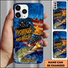Maxcorners Fishing Phone Case Fishing And Beer American Flag Personalized Name 3D Phone Case (10 Fish Species)