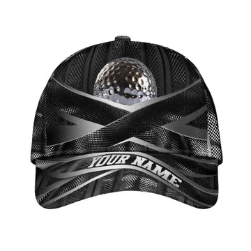 Maxcorners Custom Golf Ball Black Mesh Baseball Cap, Custom Custom Golf Lovers 3D Caps Hats LM0402
