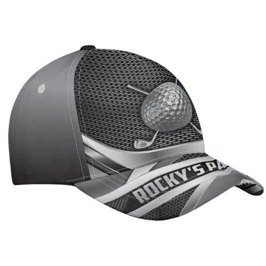 Maxcorners Silver Line 3D Golf Personalized Name Cap