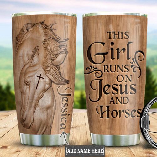 Maxcorners Graceful Mare Horse Elegance Personalized Name Tumbler