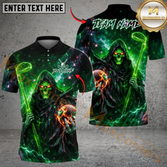 Maxcorners Reaper Power Swing Golf Polo Customized Name, Team Name 3D Shirts (4 Colors)