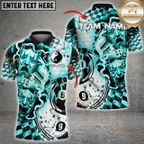 Maxcorners Billiard Yinyang Ball 8 & Ball 9 Electric Theatrical Multicolor Options Personalized Name, Team Name 3D Shirt
