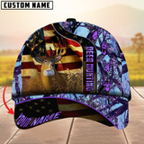 Maxcorners Unique USA Flag Deer Hunting Cap Multicolor Personalized Name 3D Cap